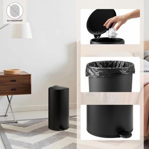 Produktbild für Mülleimer hJh-OFFICE CLEAN STEP 2, schwarz