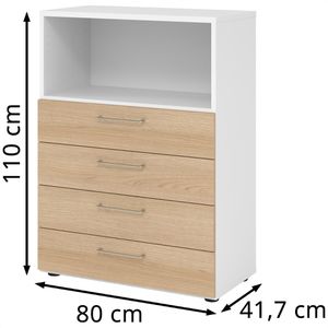 Produktbild für Kombischrank Hammerbacher Serie 9 Advanced, eiche / weiß