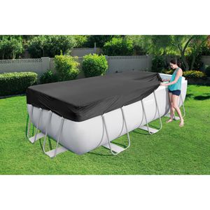 Produktbild für Poolabdeckung Bestway 58232, aus PVC, schwarz, mit Spannseil