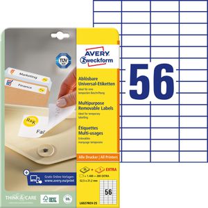 Universaletiketten Zweckform L6027REV-25, weiß