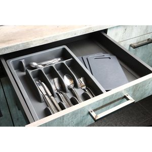 Produktbild für Besteckkasten Zeller 24887, grau, aus Kunststoff