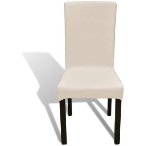 Produktbild für Stuhlhusse vidaXL 131421, elastisch, creme