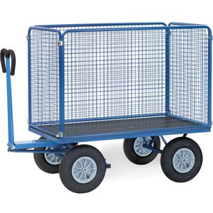 Handwagen Fetra 6445L, mit 4 hohen Gitterwänden