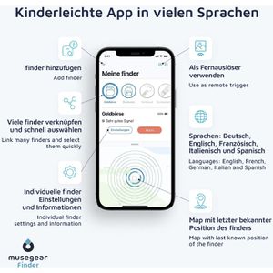 Produktbild für Bluetooth-Tracker Musegear Finder 2, für iOS &amp; Android