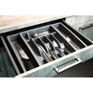 Produktbild für Besteckkasten Zeller 24887, grau, aus Kunststoff