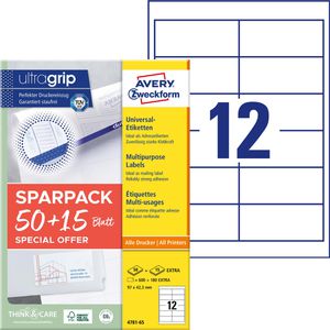 Produktbild für Universaletiketten Zweckform 4781-65, weiß