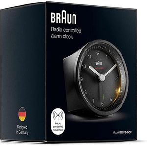 Produktbild für Wecker Braun BC07B DCF schwarz, analog