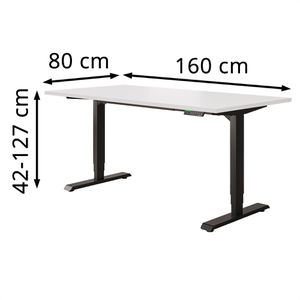 Produktbild für Schreibtisch Ergotopia Desktopia Pro X, weiß / schwarz