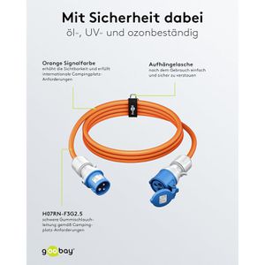 Produktbild für Verlängerungskabel Goobay 76230, für außen IP44