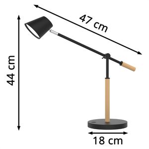 Produktbild für Schreibtischlampe Unilux Vicky, schwarz, LED, dimmbar