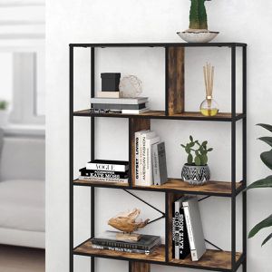 Produktbild für Bücherregal Vicco Fyrk, schwarz / dunkelbraun