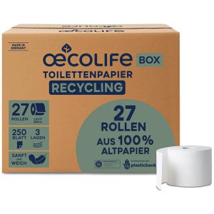 Toilettenpapier Oecolife Großpackung, plastikfrei