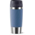 Isolierbecher Emsa Travel Mug Easy Twist, 360 ml hält 4h warm, Edelstahl doppelwandig, aquablau