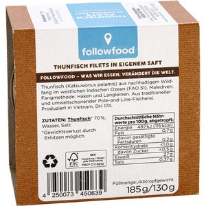 Produktbild für Fischkonserve followfood Thunfisch-Filets