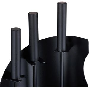 Produktbild für Kaminbesteck Relaxdays 10038755, aus Metall, schwarz, 4-teilig