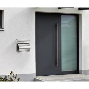 Produktbild für Briefkasten Alco 8605, silber, aus Edelstahl