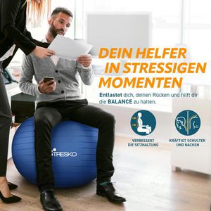 Produktbild für Gymnastikball Tresko Anti-Burst, mit Luftpumpe