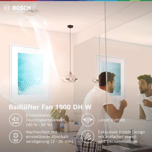 Produktbild für Badlüfter Bosch Fan 1900 DH W 100, Ø 100 mm