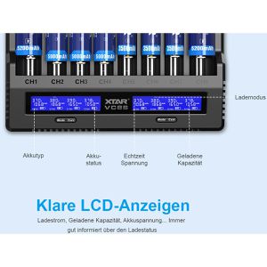 Produktbild für Akku-Ladegerät Xtar VC8S USB