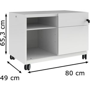 Produktbild für Rollcontainer Bisley Note Caddy, aus Metall, weiß