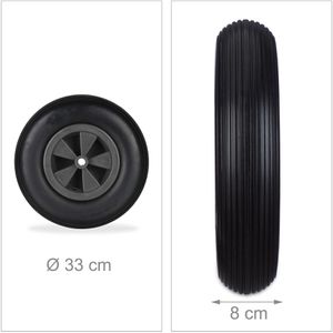 Produktbild für Schubkarrenrad Relaxdays 3.50-6, pannensicher Vollgummi