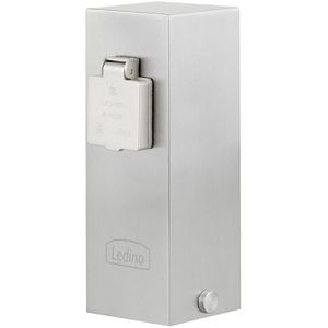 Gartensteckdose Ledino Connect V2, silber, anschraubbar
