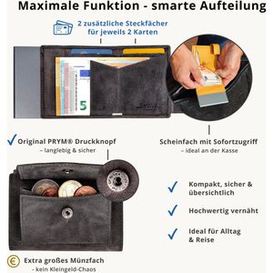 Produktbild für Kreditkartenetui SecWal Echt Leder, grau Hunter, für 10 Karten