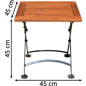 Produktbild für Beistelltisch Garden-Pleasure WIEN, braun, Massivholz / Metall