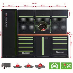 Produktbild für Werkbank KS-Tools COMPETITION, 512.5500, schwarz, 6-teilig