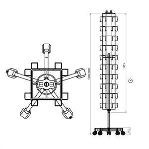 Produktbild für Prospekthalter Fluhr KK 64, drehbar, silber