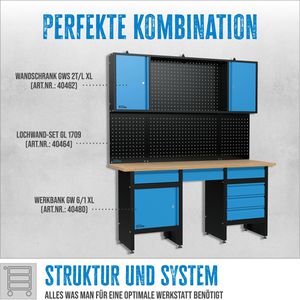 Produktbild für Werkzeugschrank Güde GWS 2T/L XL, 40462 Metall, schwarz / blau