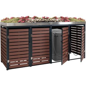 Mülltonnenbox Mendler HWC-K14, WPC/Metall