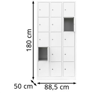 Produktbild für Schließfachschrank Lüllmann 520537, weiß