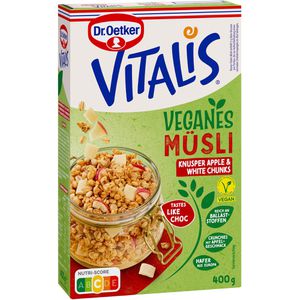 Produktbild für Müsli Dr.Oetker Vitalis Veganes Knusper Apple White Chunks
