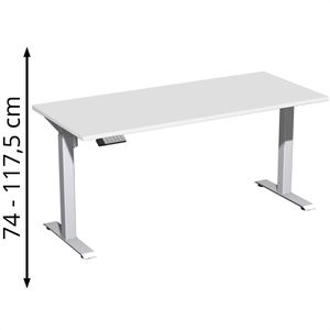Schreibtisch Geramöbel Elevate Home, lichtgrau / silber