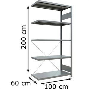 Produktbild für Anbauregal Schulte 12965, 5 Metallböden