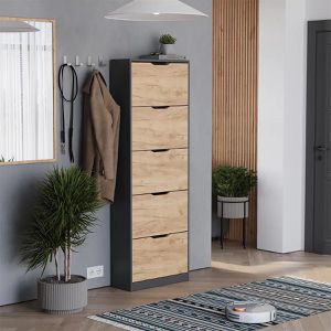 Produktbild für Schuhschrank Vicco Luca, anthrazit / eiche