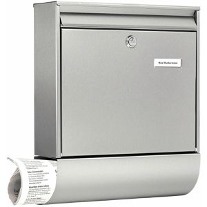 Produktbild für Briefkasten Burg-Wächter Borkum Set 3877 Ni silber, Edelstahl