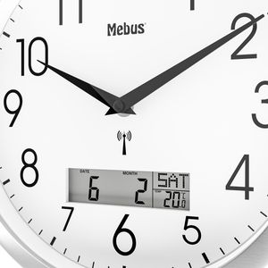 Produktbild für Wanduhr Mebus 19422, Kunststoff, analog, Funkuhr