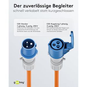 Produktbild für Verlängerungskabel Goobay 76228, für außen IP44