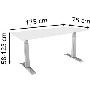 Produktbild für Schreibtisch Celexon eAdjust-58123, weiß / grau