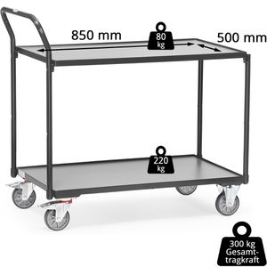 Produktbild für Tischwagen Fetra 2740, Metall &amp; Holz, Grey Edition