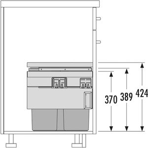 Produktbild für Einbaumülleimer Hailo AS Cargo Synchro 500,3608531