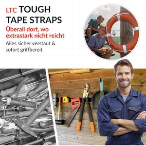 Produktbild für Klettband Label-the-cable Tough Tape Strap, weiß