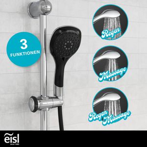 Produktbild für Duschsystem EISL DUSCHTRAUM, verchromt / schwarz