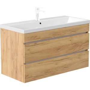 Produktbild für Waschtisch Posseik Fellini 100, hängend, eiche gold