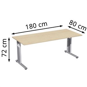 Produktbild für Schreibtisch Geramöbel Flex S-618146-AS, ahorn / silber