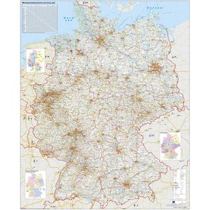 Produktbild für Deutschlandkarte Stiefel Straßenkarte, rahmenlos