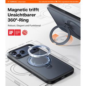 Produktbild für Handyhülle Torras Ostand Spin Series, MagSafe, schwarz