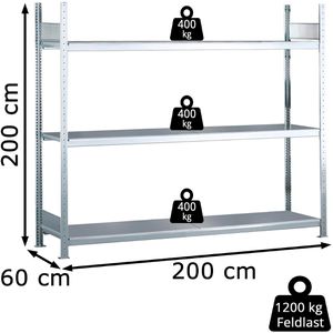 Produktbild für Weitspannregal Schulte 15514, 3 Metallböden